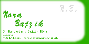 nora bajzik business card